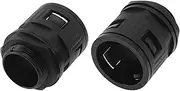 X AUTOHAUX M32x1.5 Cable Glands 34.5mm / 1.36" Bellows Quick Connector Straight PA6 Nylon Black 2 Pcs