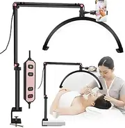 Led Half Moon Lash Light for Lash Extension,Beauty Desk Lamp,lash Lamp with Color Dimmable,U-Shaped Lashes Lights for Lash Extensions Skincare Facial Salon Eyebrows Makeup,30W