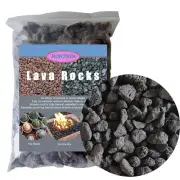 Medium Lava Rock 5LBS, 1' - 2' Natural Volcanic Stones Use in Fireplace, Fire...