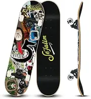Sefulim Skateboard, 31" Adult Skateboard, Skateboard, Skateboard for Beginner Boys & Girls, 7 Layer Canadian Maple Double Kick Concave Professional and Tricks Skateboard