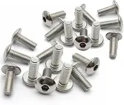 xinjiedianzi 20pcs Stainless Steel Big Flat Round Head Inner Hexagon Screw Bolt M6 M5(M5x20)