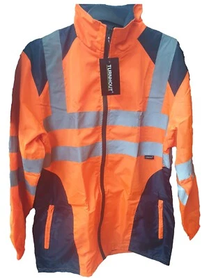 Hi Viz Vis Waterproof Rain Jacket High Visibility Work Zip Hooded Hoodie S-3XL