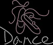 Rhinestone Bling Sparkle Iron On Transfer DIY Ballet Shoes Dance Ballerina