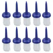 (Blue Handle White Hair)10pcs Tees Brush Type Low Resistance More LJ