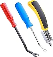 QXUJI 3PCS Upholstery and Construction Staple Remover with Tack Puller Tool, Nail Puller, Carpet Remover, for Removing All Kinds of Staples for Furniture, Floor, Wooden Case, Carton, Photo Frame