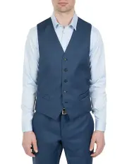[Gibson] Slim Fit Mighty Blue Wool Vest FGD019