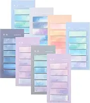 TEHAUX 8 Sets Sticky Tabs, Page Markers, Colored Annotating Tabs Strip Index Tabs Practical Sticky Tabs Paste Labels Aesthetic Memo Stickers for Notebook Marker Annotating Books Accessories