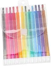 KONTONTY 12Pcs Rotating Crayons Multi Colors Graffiti Pens for Students Painting Supplies Non Messy Oil Painting Tools for Creative Art Drawing and Crafting