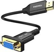 HDMI to VGA, Gold-Plated Adapter (Male to Female) for Computer, Desktop, Laptop, PC, Monitor, Projector, HDTV, Chromebook, Raspberry Pi, Roku, Xbox and More - Black