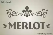 Joanie Stencil Merlot Fleur French Scroll Leaf Design Wine Cellar DIY Signs