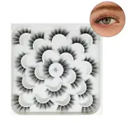 Nevenka 10 Pairs 3D False Eyelashes Reusable Wispy Cat Eye Natural Look Lashes-103