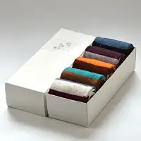 在飛比找樂天市場購物網優惠-襪子禮盒 長襪(5雙裝)-純棉粗毛線時尚撞色條紋男士套組5色