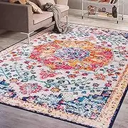 Vintage Soft Non Slip Washable Area Rug - 160x230 CM, Red and Blue, Strיגה