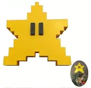 Pixel Star tree topper NEW Yellow 6x6in Plastic