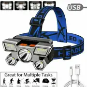 Super Bright LED Headlamp Rechargeable Waterproof Sensor Outdoor Camping Light