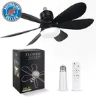 Ceiling Fans with Light and Remote Control, Socket Fan Light with Dimmable Light