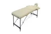 YES4HOMES 2 Fold Portable Aluminium Massage Table Massage Bed Beauty Therapy Beige