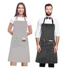Adjustable Apron with 2 Pockets - Chef Apron for Cooking, Grilling, Baking -