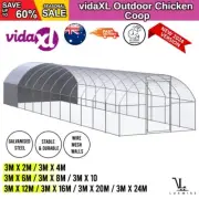 Outdoor Chicken Coop Hen House Pet Cage Chicken Run Galvanised Steel vidaXL