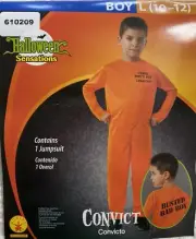 Rubie's Orange Convict Jumpsuit Child Costume, Large 10-12 Prisoner Jail