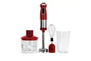 Healthy Choice 700W Electric Hand Stick Blender Food Chopper Mixer Beater Red
