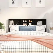 Headboard Cabinet Black 180 cm vidaXL