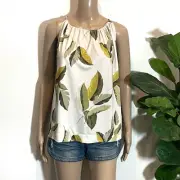 Witchery Leaf Print Top Size S Blouse Singlet Tank