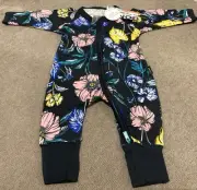 Bonds BNWT 2018 Black Floral Zippy - Size 0000 (Newborn)