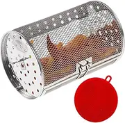 Generic BBQ Grilled Cage 2 Pcs, Rotating Grill Basket, Bakeware Oven for Electric Oven Roast Peanut Dried Nut Coffee Beans, Grilling Accessories, Cleaning Brush