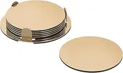 Ikea GLATTIS Coasters with Holder, Brass-colour8.5 cm (3 ")