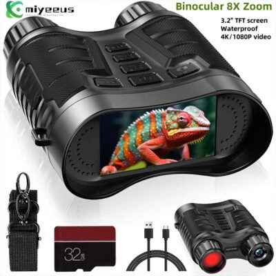 NV2181 8X Binocular Night Vision 4K 1080P IP54 Waterproof 3.2" TFT HD Screen my2