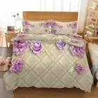Paper Purple Bud 3D Printing Duvet Quilt Doona Covers Pillow Case Bedding Sets