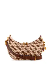 GUESS Women's Brown Logo Shemara Mini Hobo Satchel Bag