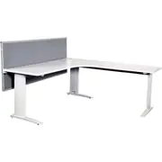 SUMMIT CORNER WORKSTATION White Frame, Cable Beam