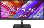 ASUS ProArt Display PA348CGV Professional Monitor – 34-inch, IPS, 21:9, Ultra-Wide QHD (3440 x 1440), Color Accuracy ΔE < 2, Calman Verified, 98% DCI-P3, USB-C, 120Hz, FreeSync Premium Pro, Black