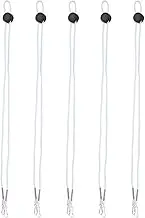 Elastic Bands Earloop Lanyard Earmuff Rope with Adjustable Buckle High Stretch String Cord Elastic Thread Rope for DIY Crafts Elastic Cord White and Black Ear Strap Rope