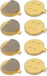 4 Pair Scooter Brake Pads, Electric Scooter Disc Brake Pad Copper Based Bike Round Brake Pad, Low Noise Bike Brake Pads Brake Disc Pad Scooter Disc Brake Pad for Mountain Bicycle Bike Brakes Parts