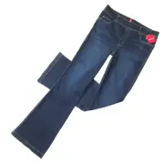 NWT SPANX 20327R Flare in Midnight Shade Pull-on Stretch Denim Jeans M x 33 ½