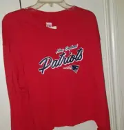 Junk Food Women's Shirt Red XL New England Patriots Cropped T Shirt Scoop Neck