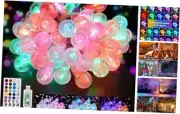 Crystal Globe String Lights, 24 Colors Twinkle String Lights with Timer
