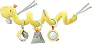 Fehn Activity Spiral Dino - Pram Toy to Feel & Grip - Dinosaur Baby Toy for Bed, Playpen, Baby Seat & Car Seat - Motor Skills Toy for Babies & Toddlers from 0+ Months
