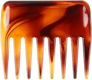 Wide Tooth Detangling Comb, Wavy Hair - Portable Shower and Beard Comb for Men and Women, Styling for Wet, Dry, Long Hair (Brown, One Size)