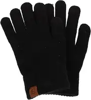 [ROMANSENTIAL] 1 Pair Soft Winter Gloves Women Men Windproof Cold Weather Warm Gloves Thermal Touch Screen Gloves Ideal for Outdoor Biking Running Black