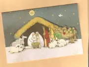 Manger Creche Mary Joseph Jesus Wise Men 3D Christmas Cards Box of 15 Keepsake