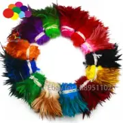 13 color Rooster Feathers 5-6 Inch Strip Natural Strung Rooster Feathers Craft