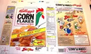1991 Duck Tales Figures Kellogg's Corn Flakes Cereal Box unused factory Flat oc6