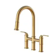 Gerber D434437 Kinzie Two Handle Pull-Down Bridge Faucet - Bronze