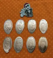 Disney World Nightmare Before Christmas SET 8 Pressed Pennies + PIN Oogie Zero