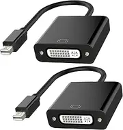 tunghey 2Pack Mini DisplayPort to DVI, Gold-Plated Mini DP to DVI (Thunderbolt Compatible) Male to Female Adapter Compatible with Air/Pro, Su-rface Pro/Dock, Monitor, Projector and More