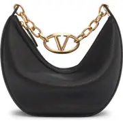 Valentino Garavani Small VLOGO Moon Hobo Bag with Chain in Nero at Nordstrom One Size